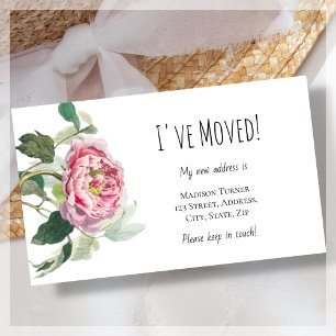 Budget I've Moved Rose Announcement Card
