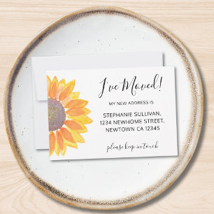 Budget I've Moved Sunflower Announcement Card