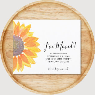 Budget I've Moved Sunflower Announcement Card