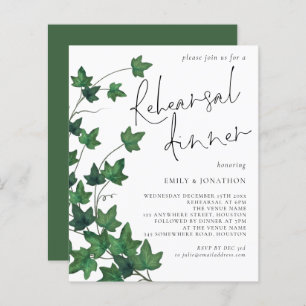 Budget Ivy Leaves Rehearsal Dinner Invitation