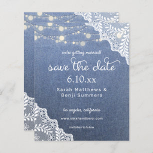 Budget Jean, Lace & Lights Save the Date V2