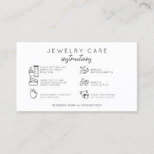 Budget Jewellery Care Instructions Earring Busines Business Card