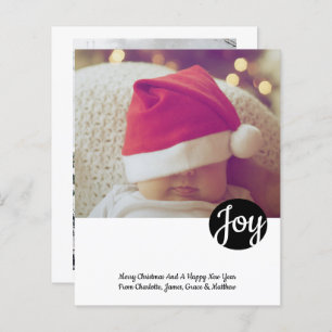 BUDGET Joy Photo Personalised Christmas Card