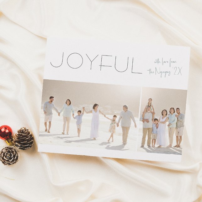 Budget Joyful 2 Photo Minimalist Christmas Holiday (Creator Uploaded)