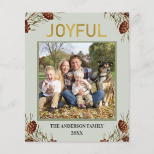 Budget Joyful Rustic Photo Christmas Holiday Flyer