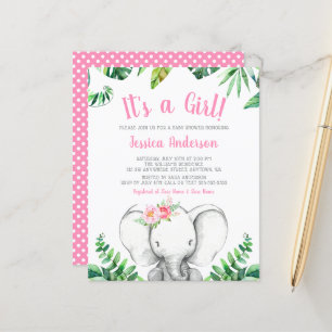 Budget Jungle Elephant Girl Pink Baby Shower