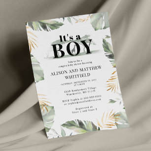 Budget Jungle Safari Giraffe Baby Shower Boys Stationery