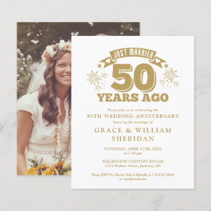 Budget Just Married 50th Anniversary Photo Invite