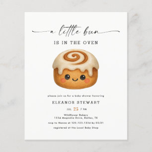 Budget Kawaii Bun in the Oven Baby Shower Invites Flyer