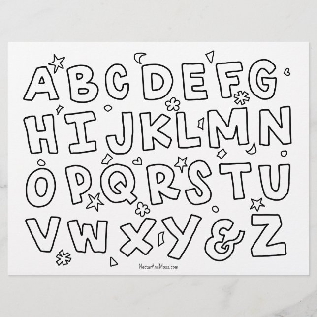 Budget Kids Alphabet Colouring Page (Front)