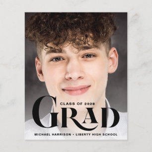 Budget Large Type Photo Graduation Announcement
