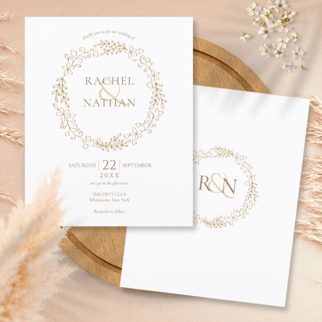 Budget Laurel Garland Wedding Invitation (Creator Uploaded)