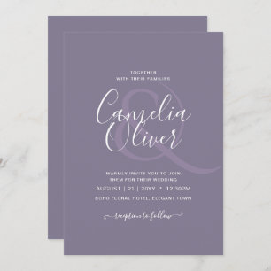 BUDGET Lavender Dusty Purple Monochrome Wedding Invitation