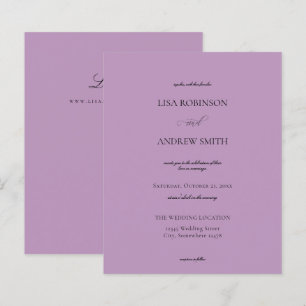 Budget Lavender Purple Calligraphy Wedding