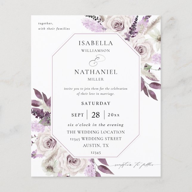 Budget Lavender Purple Floral Flyer (Front)