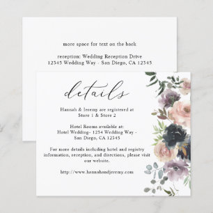 Budget Lavender Purple, Navy, Pink Floral Details