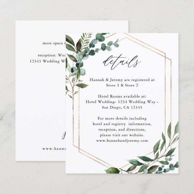 Budget Leaves & Eucalyptus Gold Details (Front/Back)