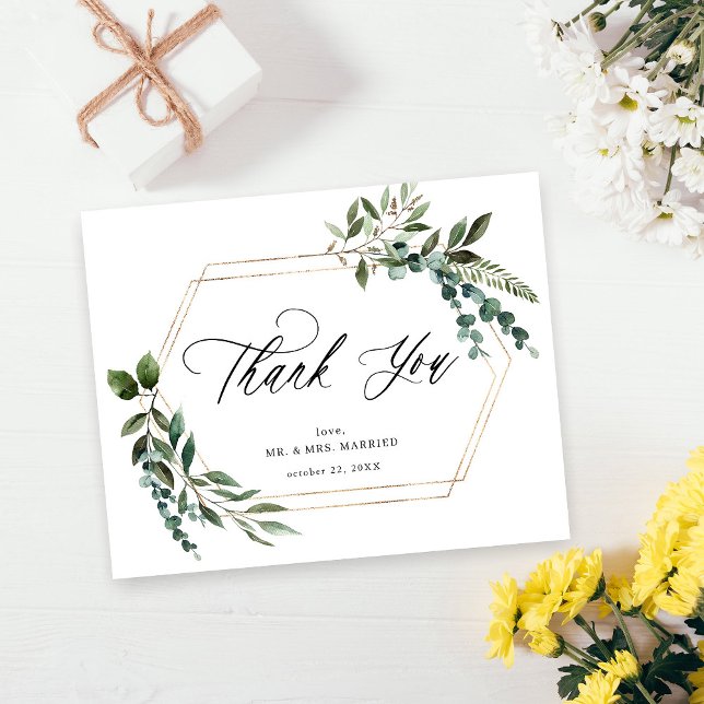 Budget Leaves & Eucalyptus Gold Thank You  Flyer (Creator Uploaded)