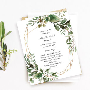 Budget Leaves & Eucalyptus Gold Wedding Ceremony 