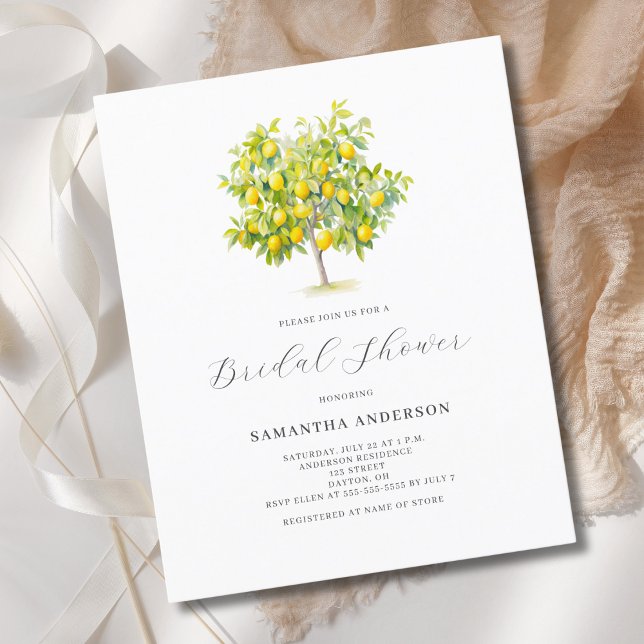 Budget Lemon Citrus Bridal Shower Invitation (Creator Uploaded)