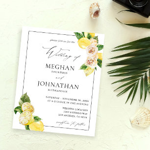 Budget Lemon Floral Wedding Flyer