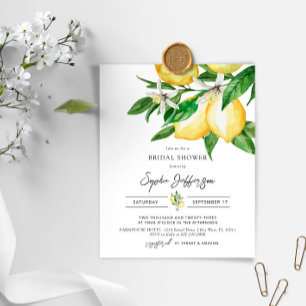 Budget Lemon Greenery Bridal Shower Invitation