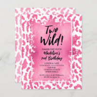 Budget Leopard Two Wild 2nd Birthday Invitations