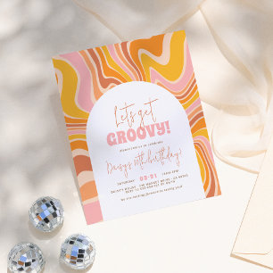 Budget Let's Get Groovy Pink Orange Girl Birthday