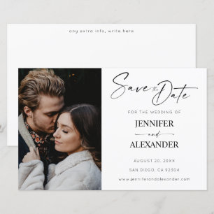 Budget LG Black & White Calligraphy Save the Date