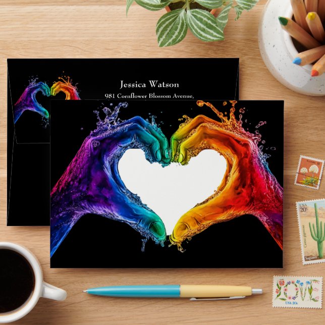 Budget🌈 LGBTQ Heart of Pride Envelope (Desk)