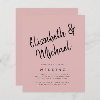 BUDGET Light Dusty Rose Pink Monochrome Wedding