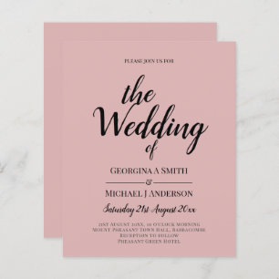 BUDGET Light Dusty Rose Pink Monochrome Wedding