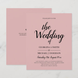 BUDGET Light Dusty Rose Pink Monochrome Wedding