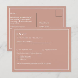 BUDGET Light Terracotta Monochrome WEDDING Postcard