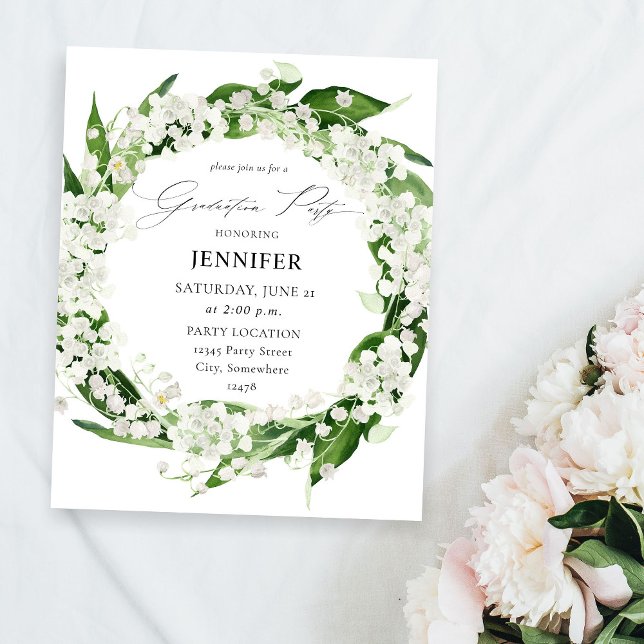 Budget Lily of the Valley Floral Graduation Party Flyer (Creator Uploaded)