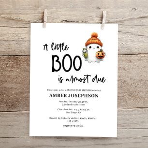 Budget Little Boo Halloween Baby Shower Invitation