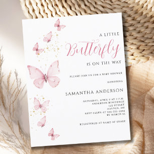Budget Little Butterfly Baby Shower Invitation Flyer