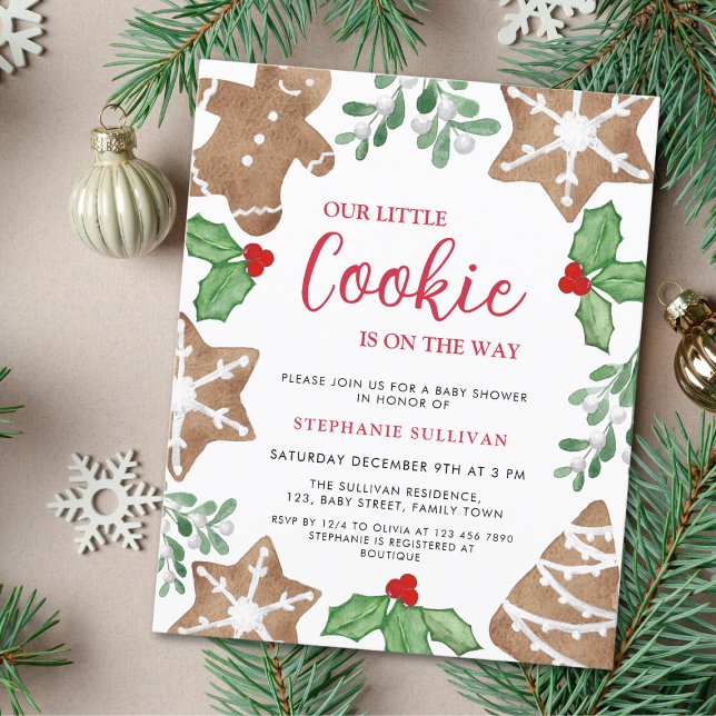 Budget Little Cookie Christmas Baby Shower Invite (Creator Uploaded)