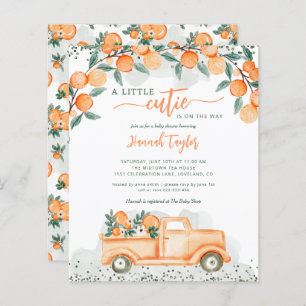 Budget Little Cutie On The Way Baby Shower Invite