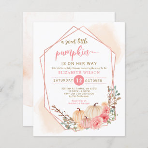 Budget Little Pumpkin Baby Shower Invitation