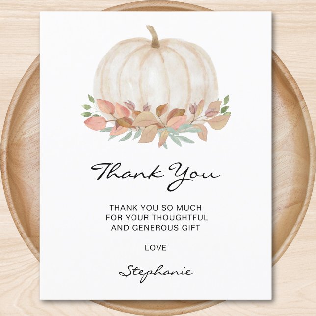 Budget Little Pumpkin Baby Shower Thank You Card (Creator Uploaded)