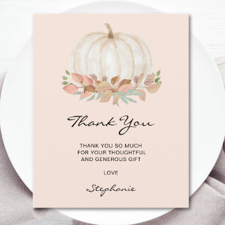 Budget Little Pumpkin Baby Shower Thank You Card