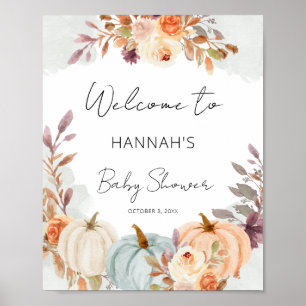 Budget Little Pumpkin Baby Shower Welcome Sign