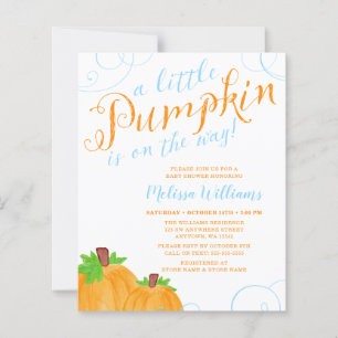 Budget Little Pumpkin Fall Blue Boy Baby Shower