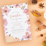 Budget Little Pumpkin Fall Floral Girl Baby Shower<br><div class="desc">Beautiful fall-themed baby shower invitation templates ready for you to customise! Around the edge of this design, there are delicate hand-painted watercolor flowers in beautiful shades of pink and purple decorated with simple greenery. In the bottom left-hand corner, there are two blush pink pumpkins. At the top, it reads "Our...</div>