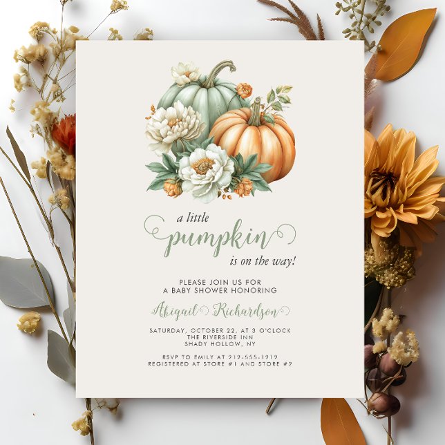 Budget Little Pumpkin Floral Fall Baby Shower (Creator Uploaded)