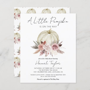 Budget Little Pumpkin Girl Baby Shower Invitation