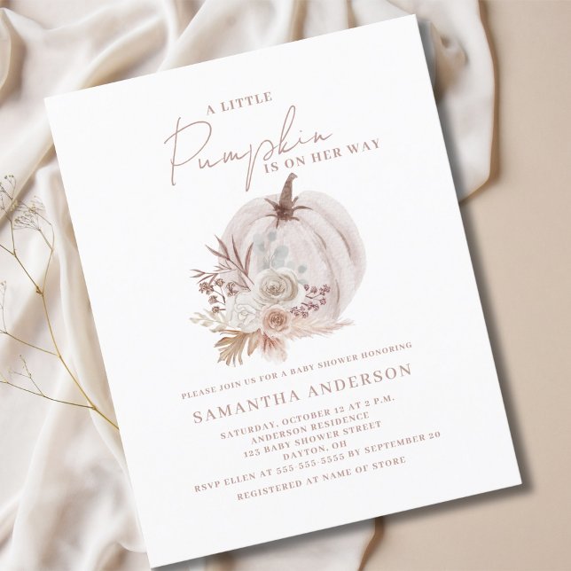 Budget Little Pumpkin Girl Baby Shower Invitation Flyer (Creator Uploaded)