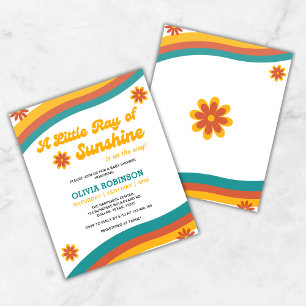 Budget Little Ray of Sunshine Baby Shower Invite 