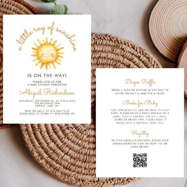 Budget Little Ray of Sunshine QR Code Baby Shower (Creator Uploaded)
